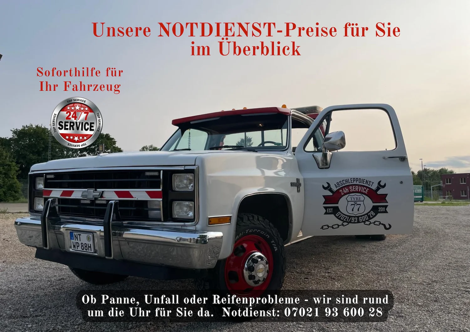 Unsere Notdienst-Tarife für Sie im Überblick